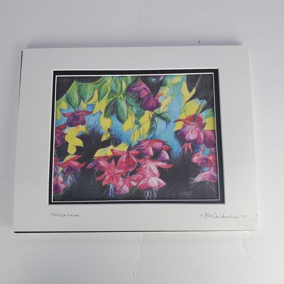 Bruce Vandraiss Art Print Fuchsia Mania 2008 With Cardboard Frame Signed - Picture 1 of 9